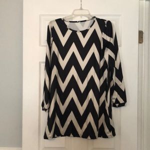 Black and off white chevron dress/tunic.
